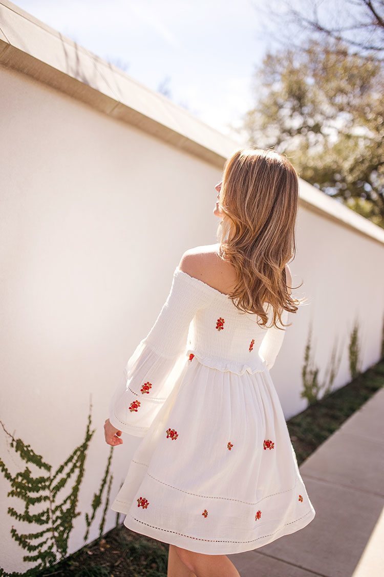 embroidered off the shoulder free people dress