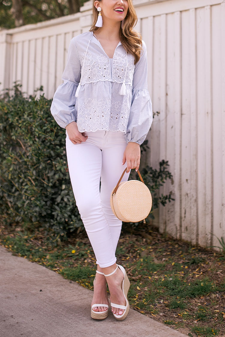 scalloped embroidered top