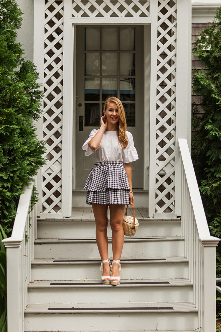 navy gingham skirt, madewell skirt