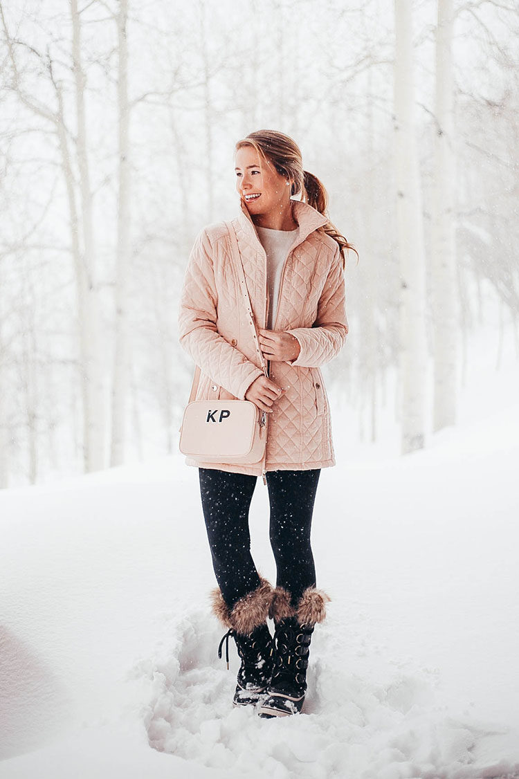 Pink quilted outlet jacket