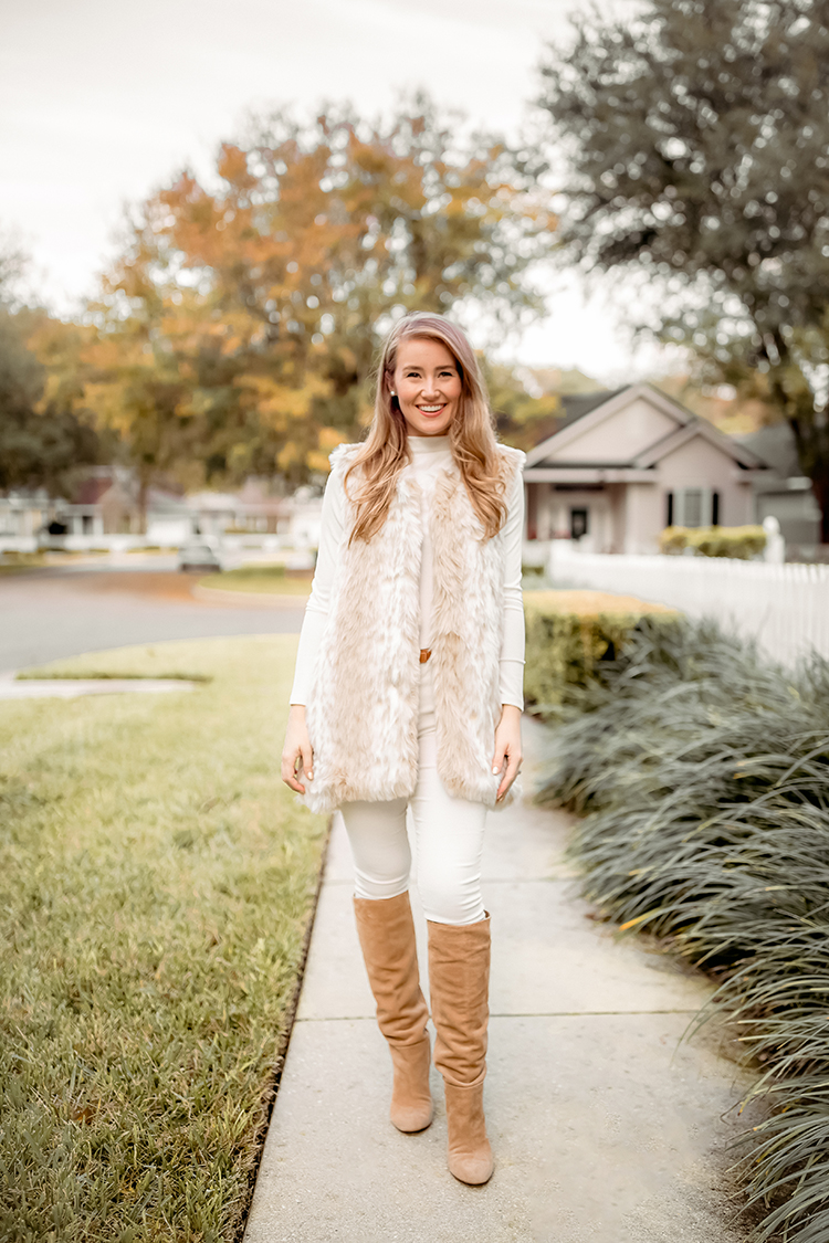 the white faux fur vest i'm obsessed with – a lonestar state of