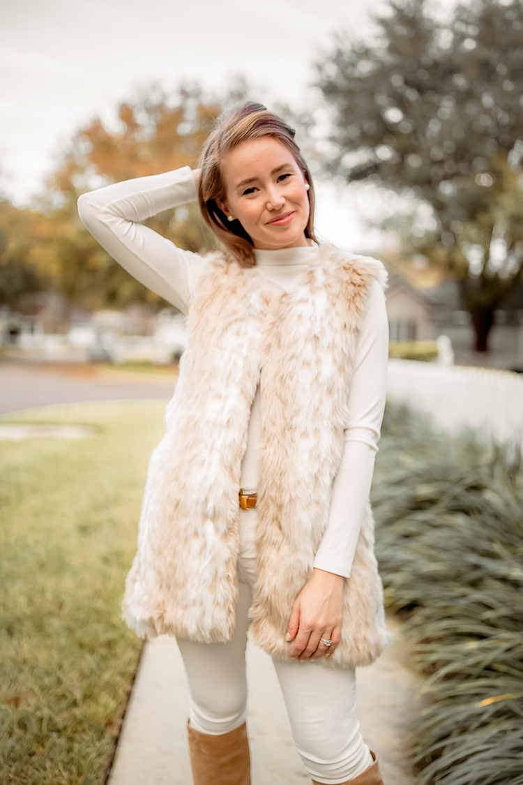 the white faux fur vest i'm obsessed with | a lonestar state of southern