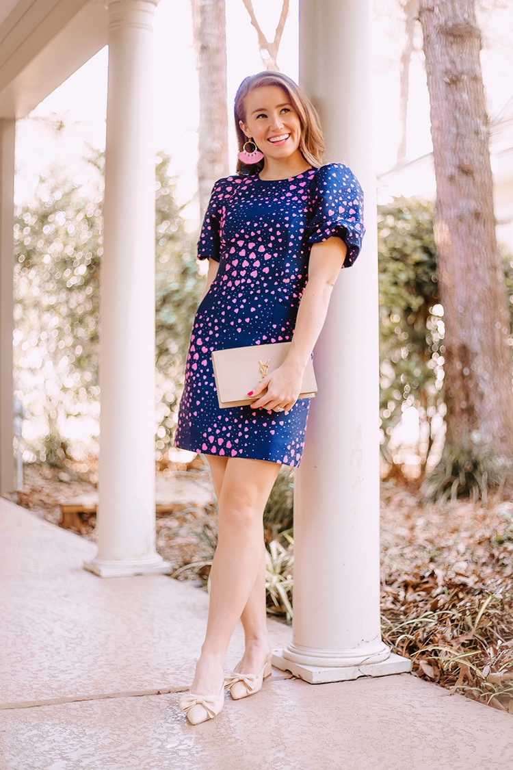lilly pulitzer navy pink heart dress
